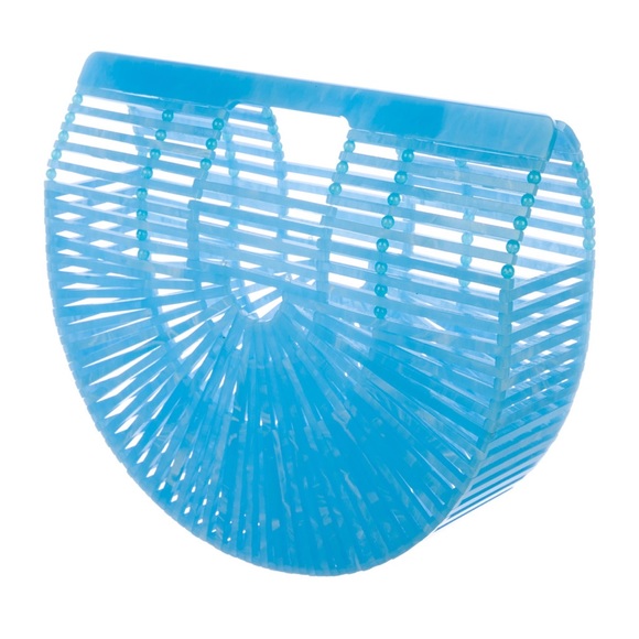 Cult Gaia Small Acrylic Ark Purse, Color: Blue Frost - Picture 3 of 4